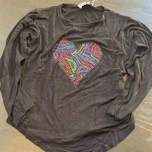 Colorful Heart Black Kids Shirt